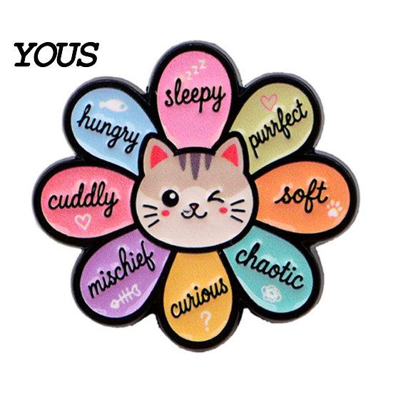Animal Badge Pin Enamel Dog Cat Flower Brooch, Colorful Pin, Brooch Clothing Bag Scarves Hat Accessories, Gift for Lovers Rainbow