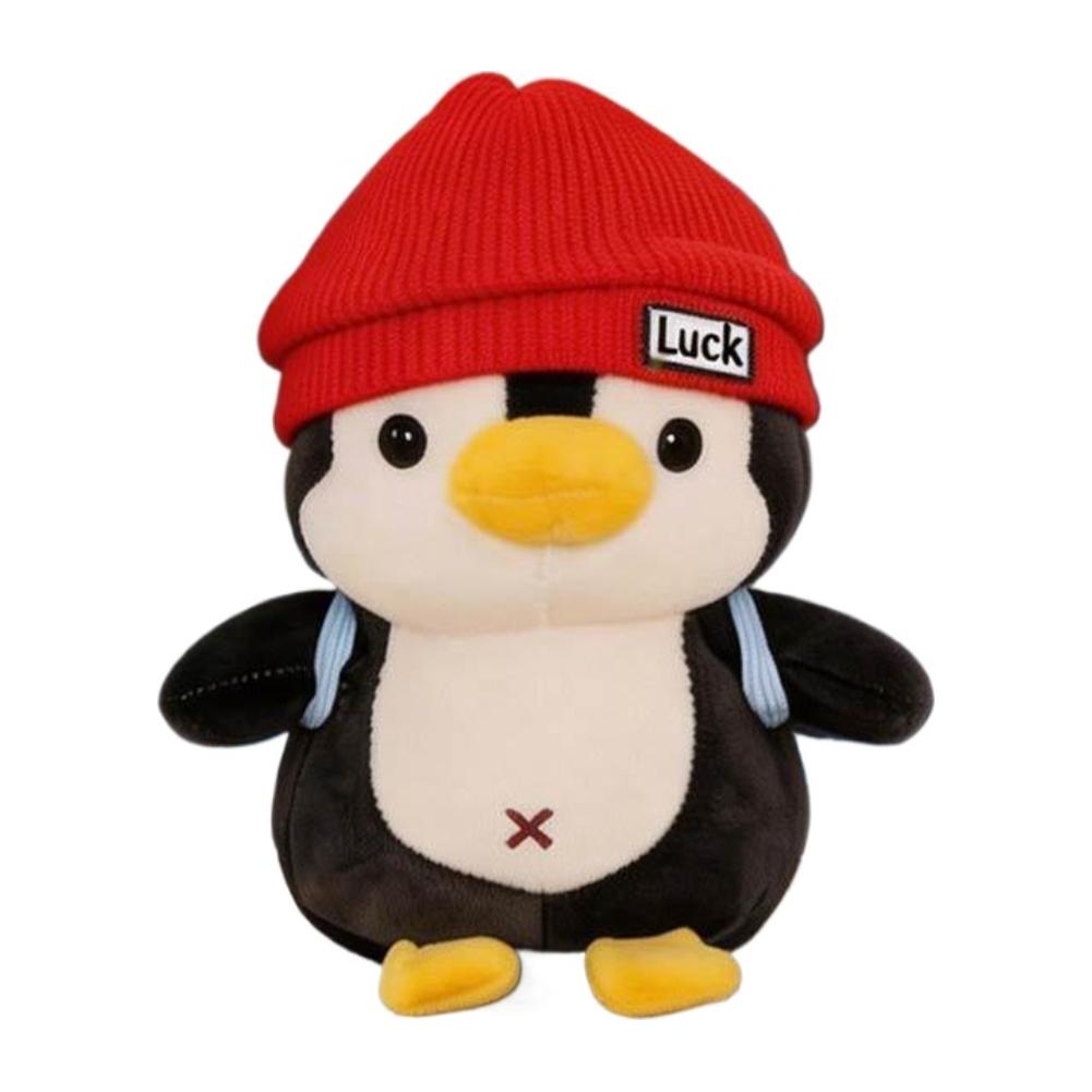 Cute Penguin Plush Toy With Hat Backpack Stuffed Animal Doll Kawaii Comfort Sleep Companion Plushie Kids Birthday Gift