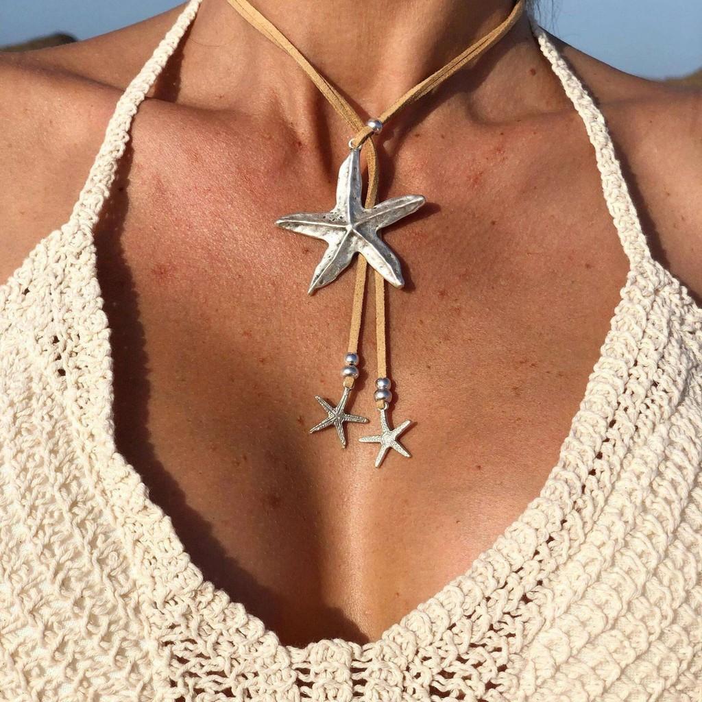 Layered Shell Unique And Starfish Necklace With Eyecatching Alloy Design Suitable For Women Fashionforward