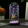 Gold Rose Glass Cover Ornament, Creative Mother's Day Valentine's Day Gift, Simulated Flower Ornament