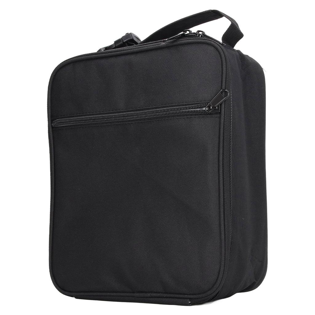 Handheld Lunch Bag High Capacity Thickened Insulation Meal Bag Aluminum Foil Heat Preservation Bento Bag Black Rectangle