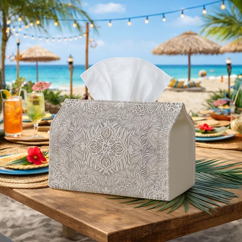 1pc Boho Mandala Abstract Tissue Box | Multi-Functional Napkin Dispenser, Two Sizes Available Suitable for Home, Parties, Car Decoration Swirling Flor