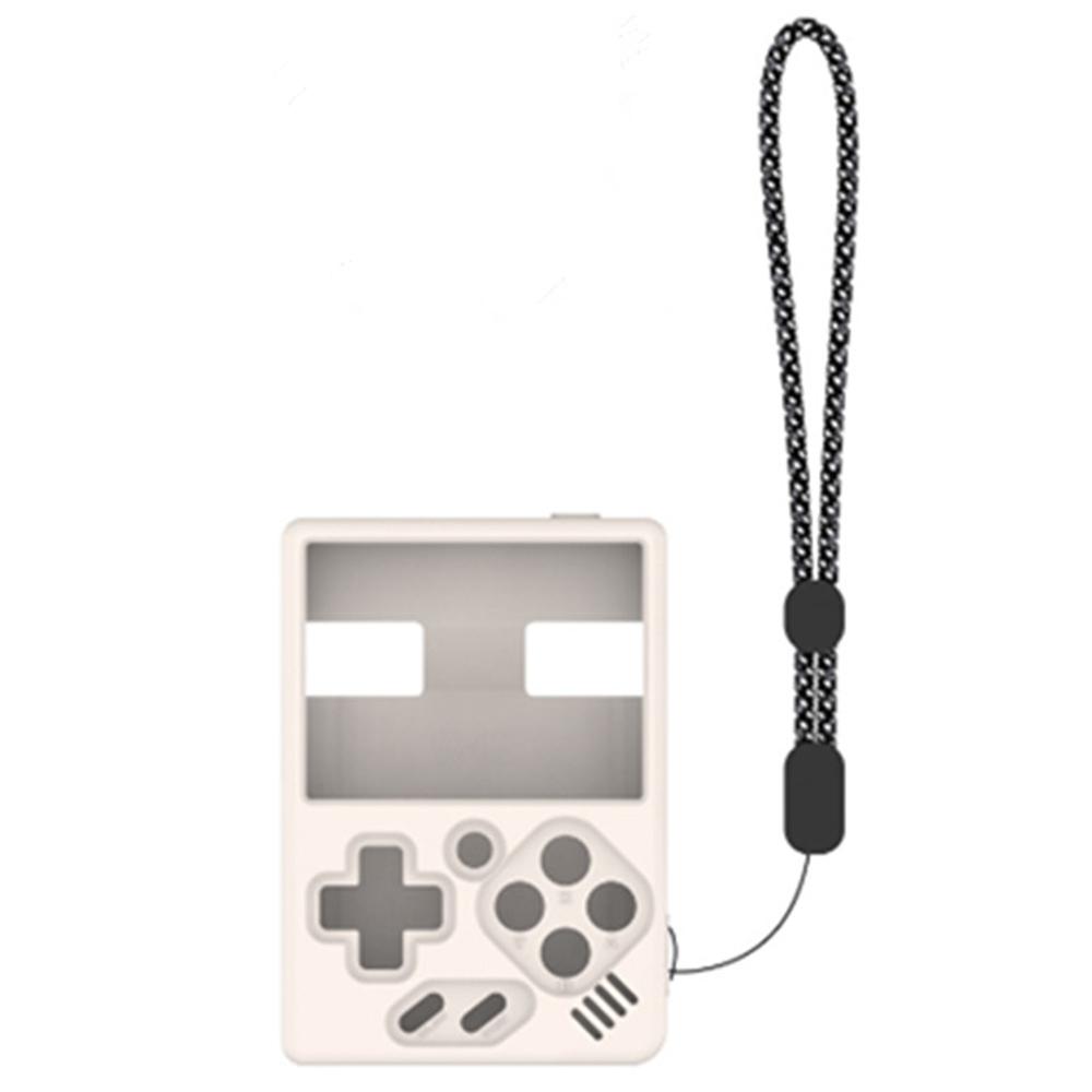 

For Miyoo Mini V4 Handheld Console Silicone Protective Case with Wrist Strap Beige