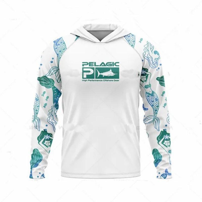 Men Women Quick Dry UV Protection Fishing Shirt Long Sleeve Hooded Summer Outdoor Sportswear UPF 50 Bamboo Fiber
