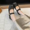 Soft Leather Mary Jane Shoes Small Leather Shoes 2025 Spring and Summer New Late Evening Breeze with Skirt One Pedal Shallow Mouth Single Shoes Women
