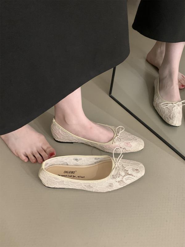 

Модная Элегантная Летняя Обувь Женская Повседневная Женская Обувь Кроссовки Балетки С Мелким Вырезом Квадратный Носок Бант 2025 Платье Новая Удобная 35