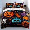 Halloween Pumpkin Decorations Set Bedding Set with 1 Duvet Cover 2 Pillowcases Single Double King Queen, Gift