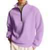 Men's Casual Long-Sleeved Collared Quarter-Zip Sweatshirt