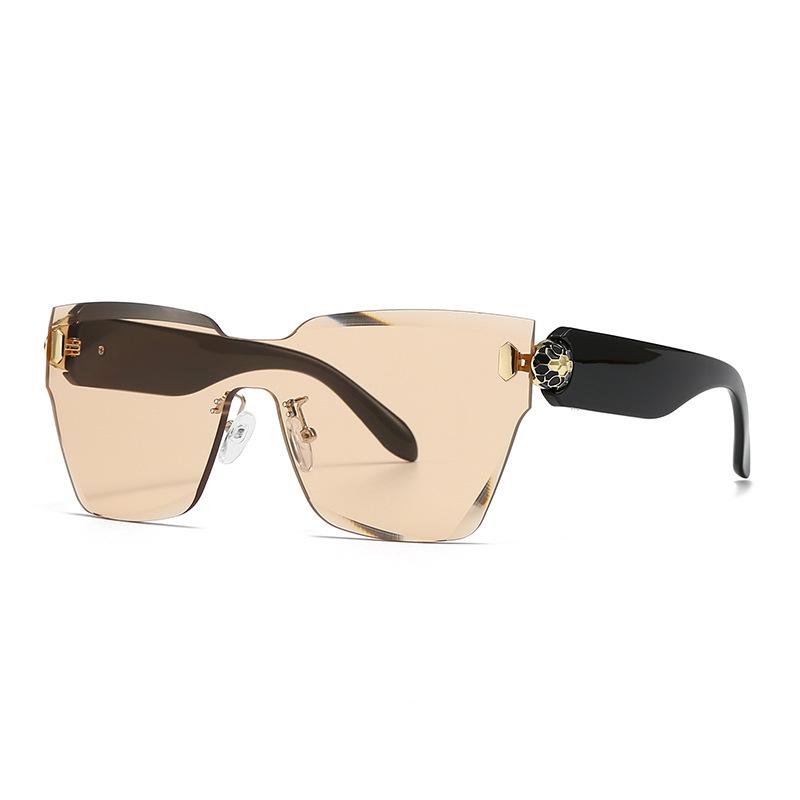 

Vintage Rimless Sunglasses Women For Men Luxury Brand Designer Punk Shades Elegant Lady Rivet Diamond Cutting Sun Glasses Uv400