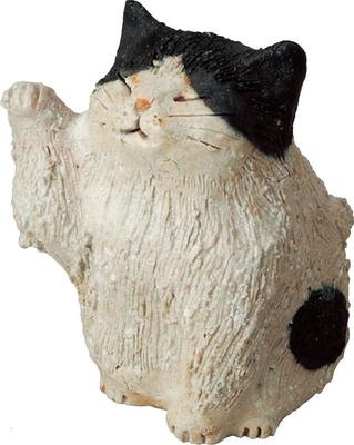 Shigaraki ozdoba z nádobí Maneki kočka šířka 8x hloubka 9,5x výška 11cm 562-02