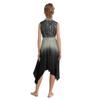 Girls Liturgical Dance Dress - Sleeveless Mock Neck Tunic with Asymmetrical Hem & Shiny Sequins for Worship Performance