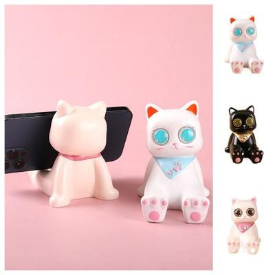Figure Model Cat Shaped Phone Holder Anti Slip Cat Shape Phone Bracket  Home Ornaments