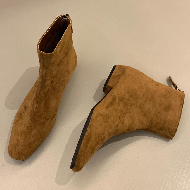 

Женские ботильоны из замши, теплые, с квадратным носком, кожаные, зимние, брендовые, плюшевые, хлопковые, трендовые, на низком каблуке, челси, модные, удобные, Botas Mujer 40 хаки