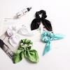 Elegant Bunnies Ears Hair Tie  Satins Scrunchie Solid Color Hair Accessory Ponytail Holder For Women and Girls