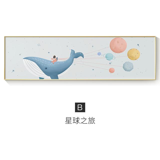 Poster e stampa su tela a tema viaggi spaziali nordici, carini cartoni animati per bambini, immagini per l'arte murale per soggiorno, camera da letto, decorazione per bambini