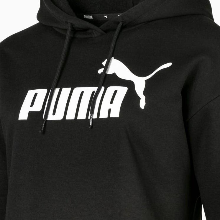 (WMNS) PUMA Elevated Essentials Cropped Fleece Hoodie 'Black' Women's 580153-01