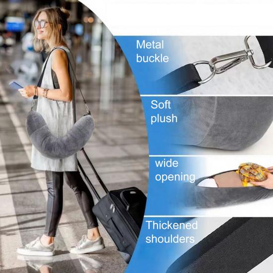 Stuffable Travel Pillow Packable Clothes Fillable Storage Bag Portable Soft Velvet Neck Pillow Case Cover Airplane Travel Essentials