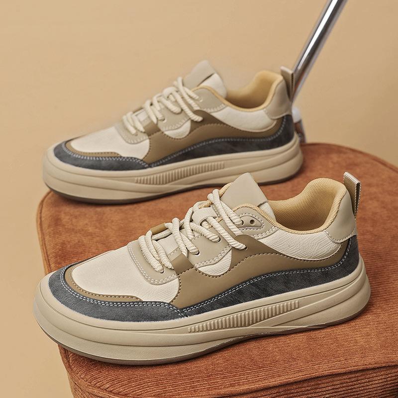 

Men s shoes new autumn trend versatile thick baseplate shoes men s youth leather surface non-slip sports casual heightening shoes 44 хаки