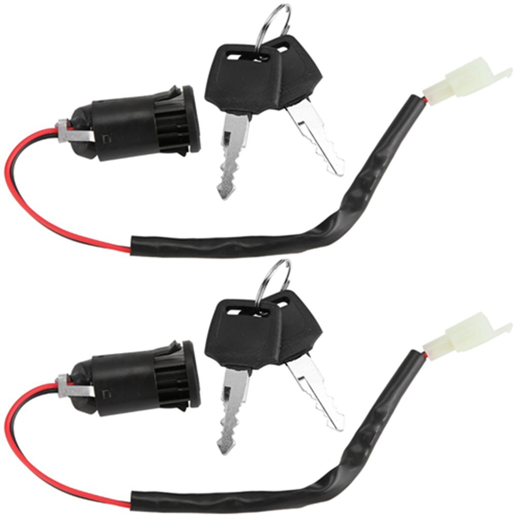 2 pcs Ignition Switch Lock and Key Set for Bike Tricycle Electric Scooter Accessories Replacement