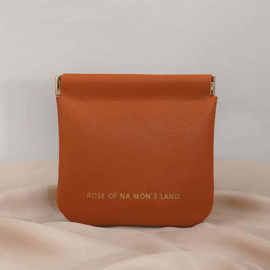 Faux Leather Mini Cosmetic Bag Waterproof Elegant Magnetic Closure Portable Multi-functional Women Lipstick Makeup Sanitary Pad Pouch Coins Purse Gift