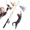 Retractable Cat Teaser Wand Toy Ultra-Long  Interactive Cat Toys Refills Fishing Rod Cat Fishing Pole Toy for Indoor Cats