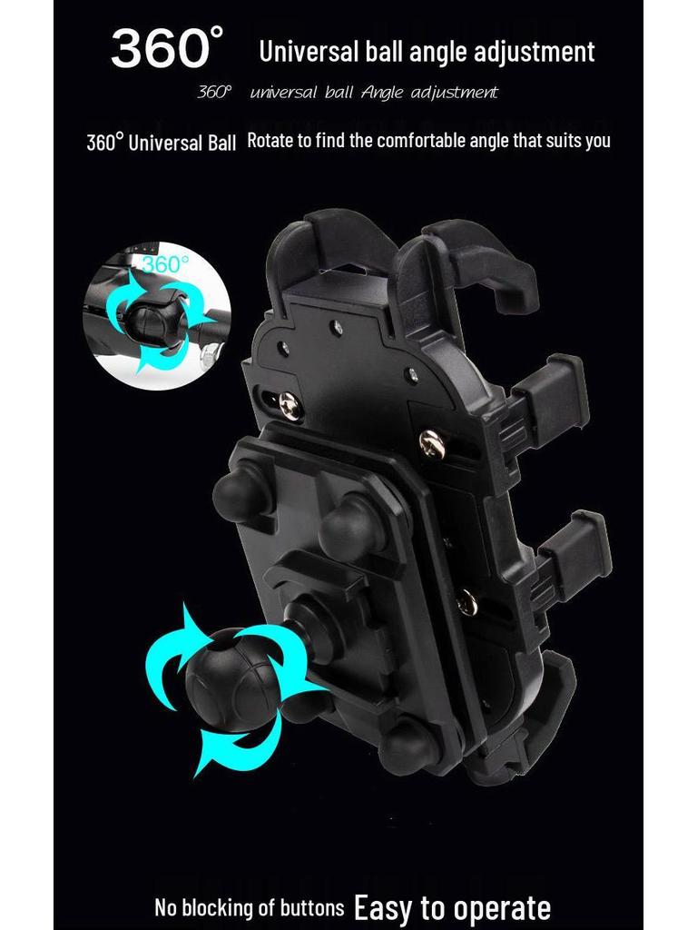 Shockproof Alloy Motorcycle Handlebar Mount with Rearview Mirror Navigation Style