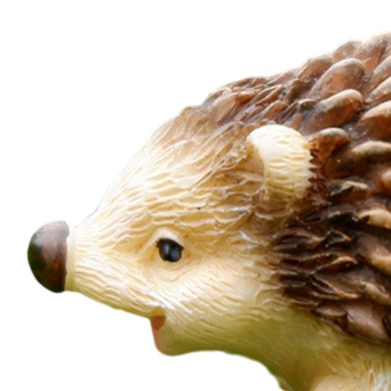 Mini Hedgehog Resin Figurine Miniature Animal Figures Cake Topper Decoration Tiny Hedgehog Ornaments for DIY Fairy Garden Moss Landscape Home Decor