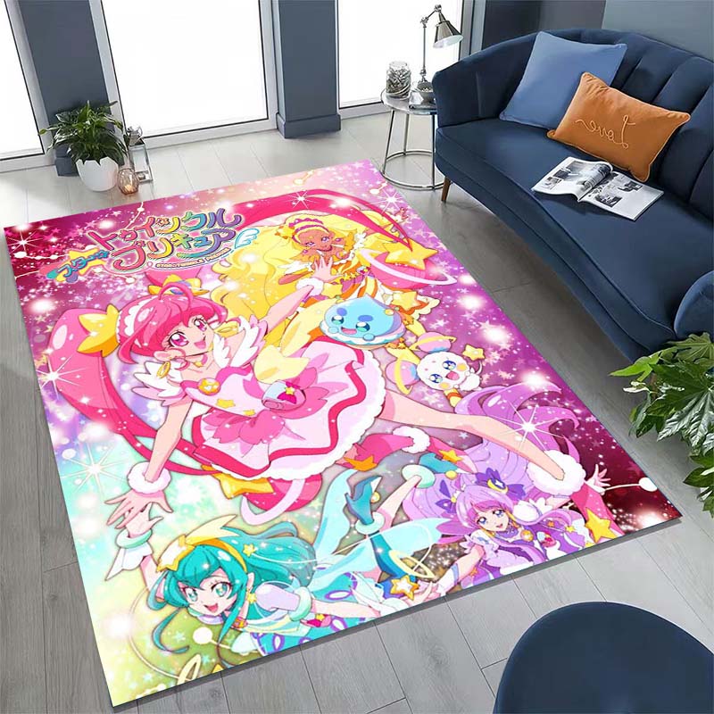 Cute Cartoon Pretty Cure Pattern Rug, Large Area Non-slip Washable Rug,, Suitable for Bedroom Home Decoration.666