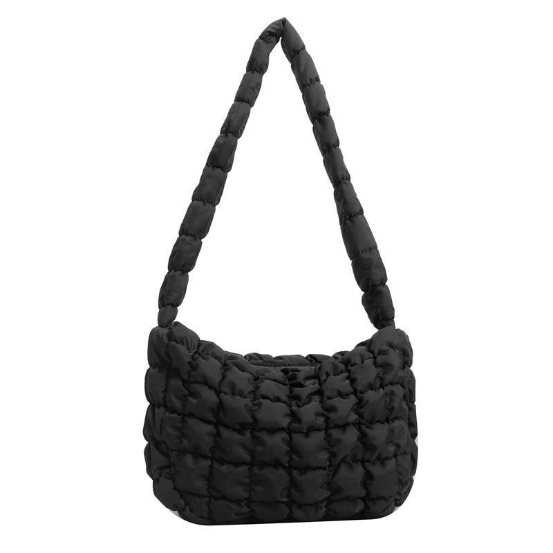 Stylish Cloud Bag With Pleated Design Unique Bubble Texture Large Capacity Shoulder Bag