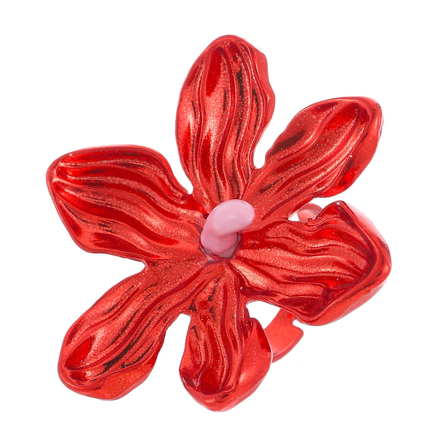 

New personalized earrings exaggerated color alloy flower barbie powder stud earrings women s summer popular earrings