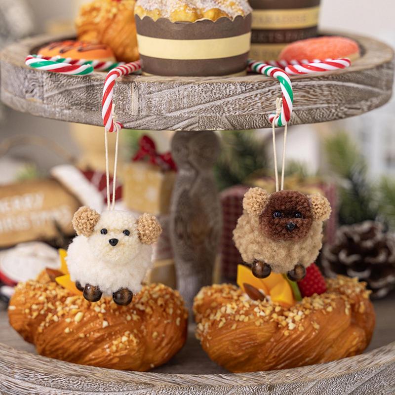 Lustiger Weihnachtsschmuck Niedliche Tier-Weihnachtsbaumdekorationen Cartoon-Plüschpuppe Baumschmuck für Weihnachten Tür Fenster