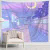 Pink Moonlight Wall Hanging Tapestry Japanese Pink Wall Hanging House Cat Wall Decor Wall Blanket Wall Cloth Home Decor