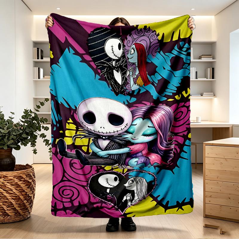 The Nightmare Before Christmas Print Blanket - Soft & Comfortable, for Bedroom, Travel, Sofa, Home Decoration - Birthday Christmas Gift for Friend