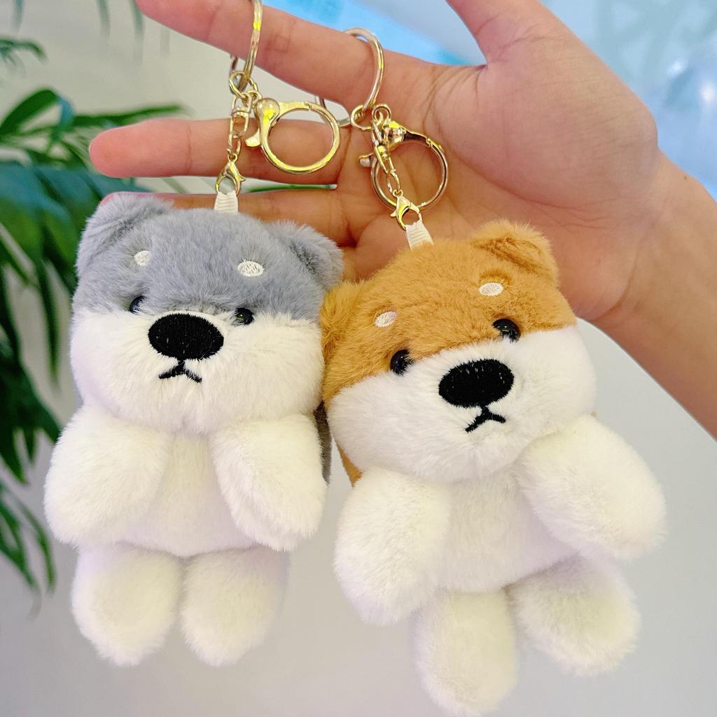 Husky Plush Dog Keychain - Cute Cartoon Puppy Bag Charm & Fashionable Doll