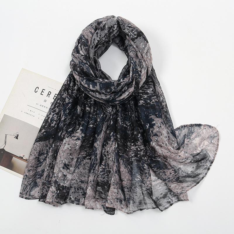 180*85Cm Fashion Retro Big Floral Viscose Scarf Lady Print Voile Shawls And Wraps Pashmina Foulards Muslim Hijab