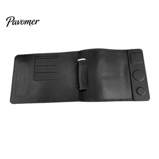 Travel Accessories for Remote Workers Wireless Charger Laptop Bag, 3 in 1 15W Magnetic Charging Organizer Phone Sleeve with Watch Earbuds, Faux