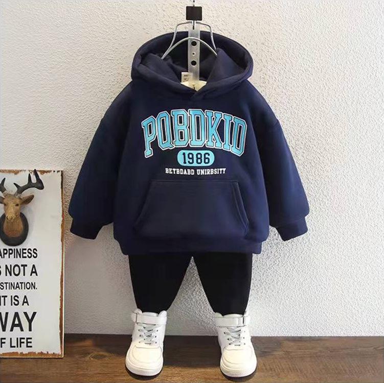 

Красная плюшевая толстовка с капюшоном для мальчиков 2024 года – теплая, стильная зимняя и осенняя одежда для малышей 130 cm синий