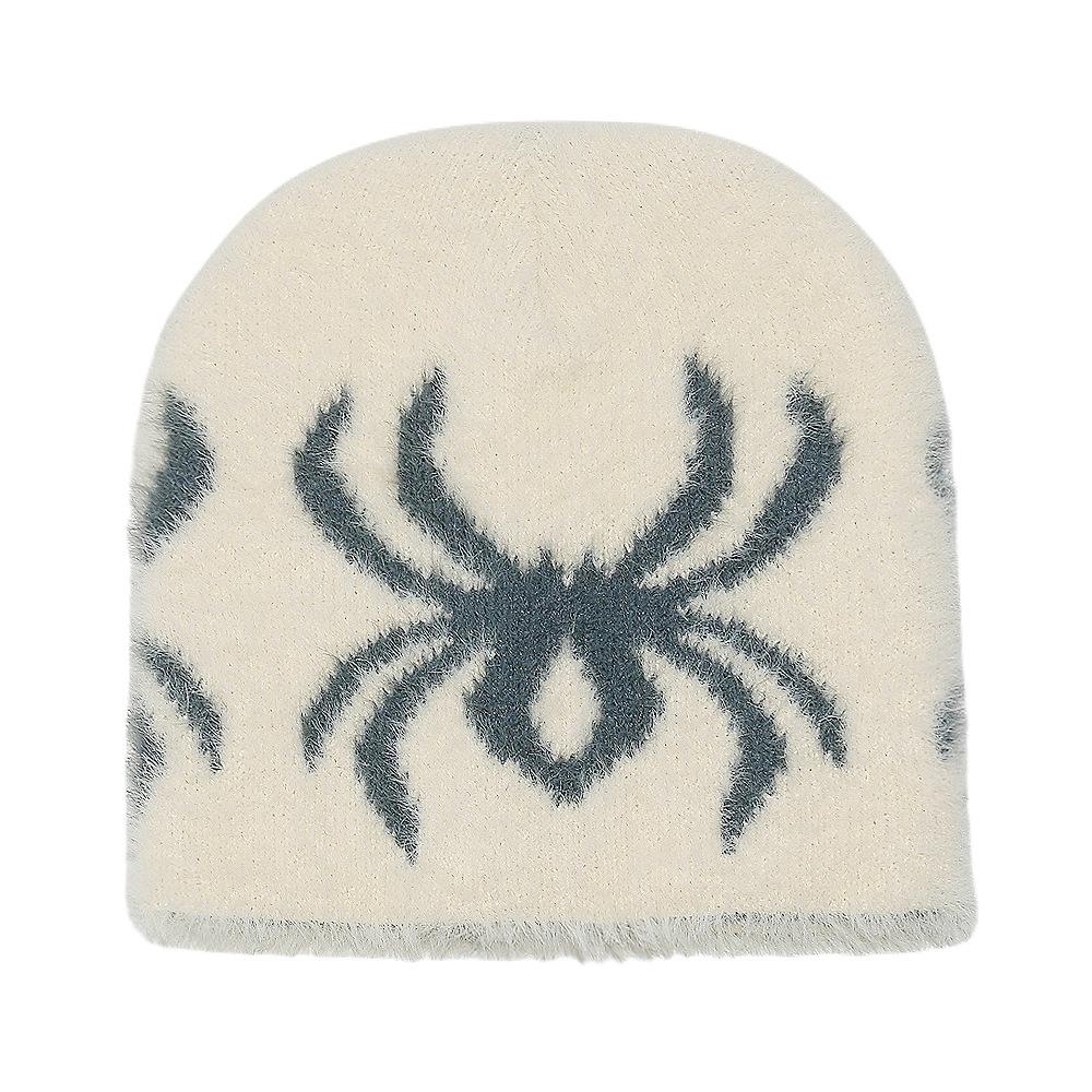 Autumn and Winter New Pullover Hat Personality Halloween Holiday Spider Jacquard Imitation Mink Knitted Hat Men