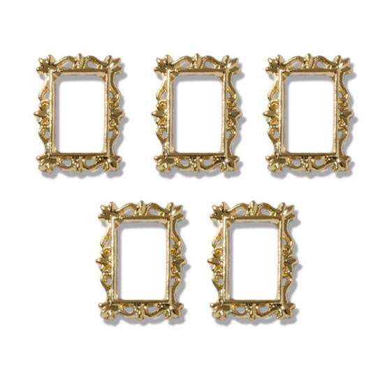 5Pcs/Set DIY Painting Frame Shape Nail Decor Exquisite Stylish Metal Manicure Art Decor