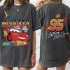 T-shirt in Cotone con Stampa di Auto d'Epoca e Saetta McQueen per Donna, Manica Corta Estiva, Magliette Casual Oversize, Top per Coppie