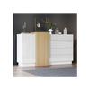 Buffet blanc brillant, meuble de rangement simple et moderne en bois