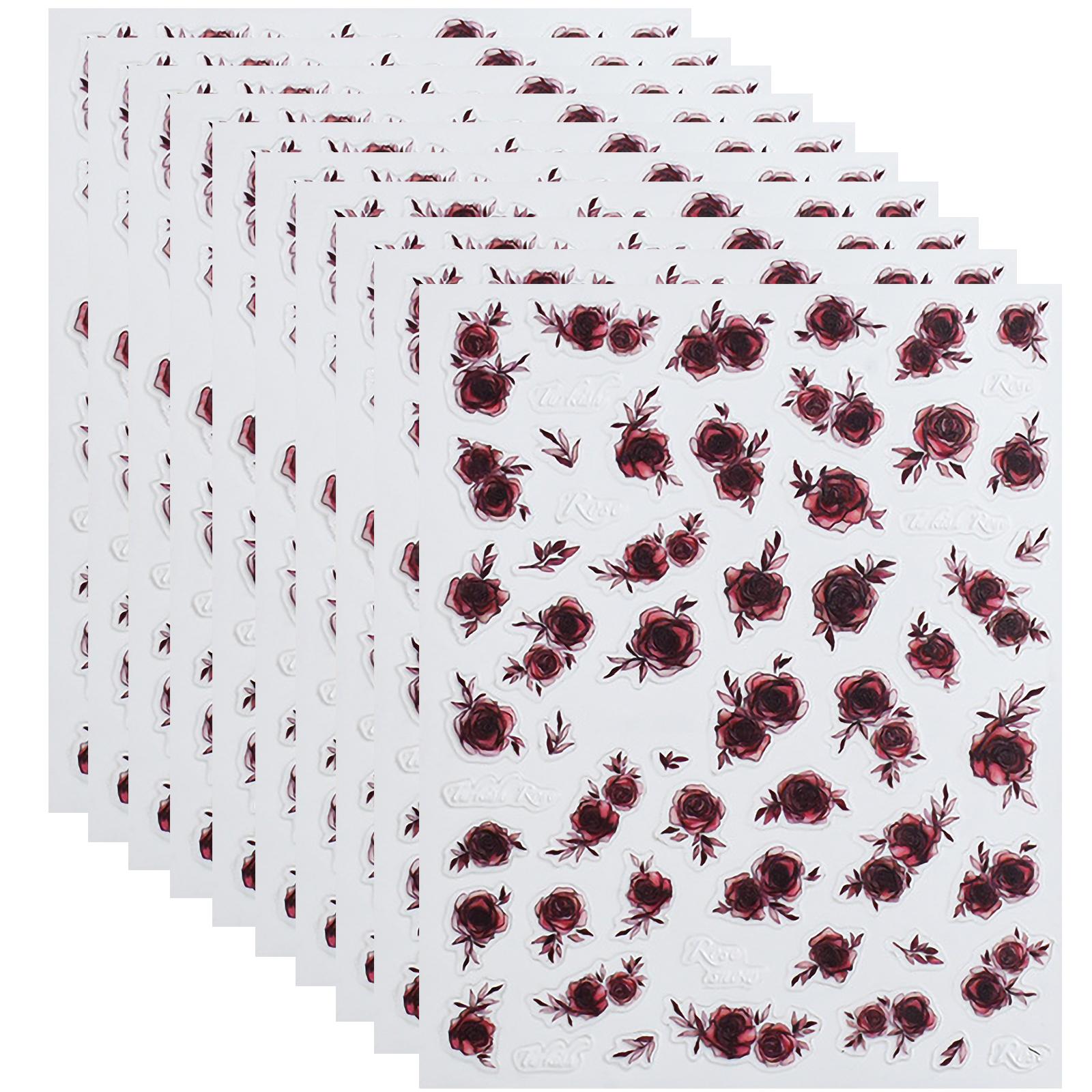 10 Sheets Floral Nail Decals Floral Nails Art Stickers Flower Nail Stickers