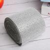 9m 24 Rows Electroplating Plastic Artificial Rhinestone Ribbon Mesh Wedding Clothing