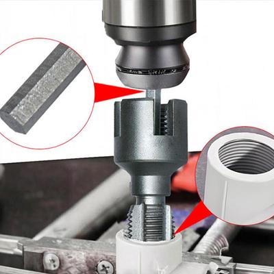 DN15 DN20 Pipe Rethreading Upgraded Electric Drill PVC Water Pipe Threader, Integrated Internal & External Pipe Threading Tool