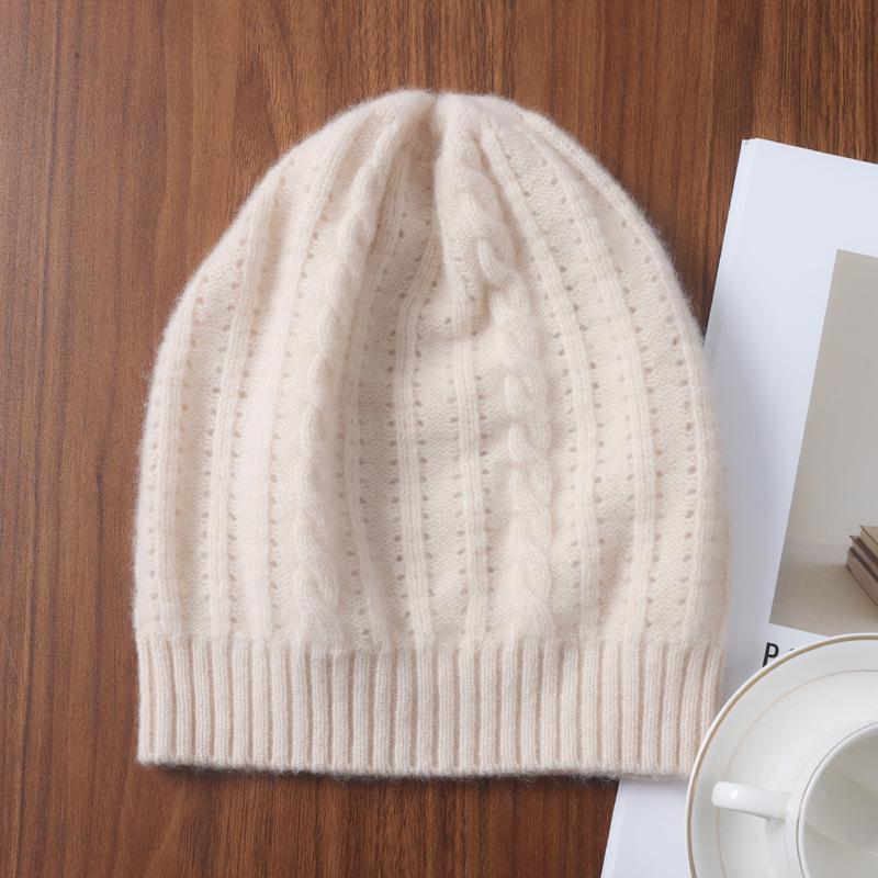 Chapeau en tricot 100% laine chaude unisexe pour l'automne et l'hiver - Casquette décontractée, anti-froid, polyvalente, ample pour l'extérieur
