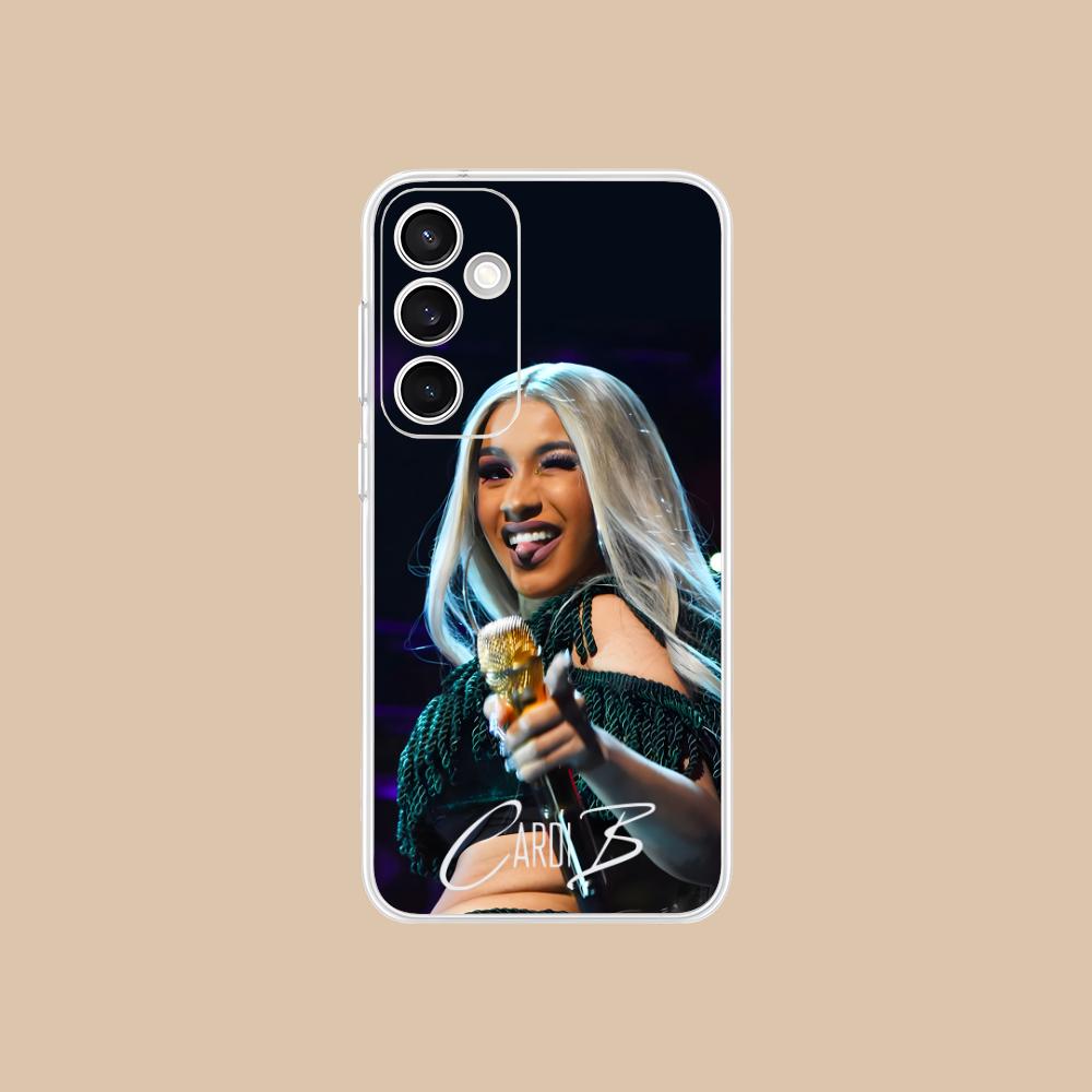 Cardi B Clear Mobile Phone Case for Samsung Galaxy S25 S24 S23 S22 S21Plus FE Ultra Colorful Cover