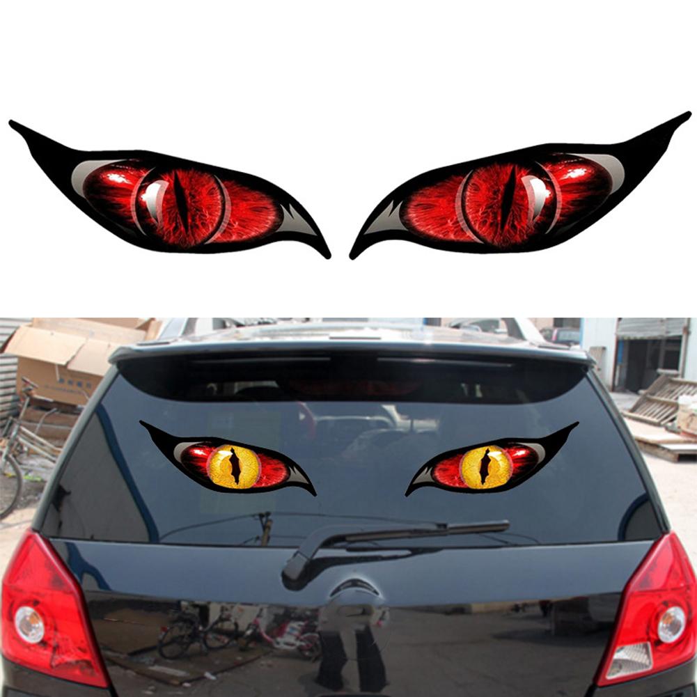 2PCS 3D Stereo Motorcycle Cat's Eyes Sticker Rearview Mirror Decal for Motorbike Auto Decoration Stickers