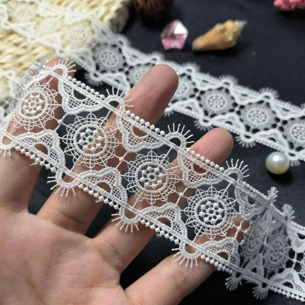 Hot Spot Transparent Mjölksilke Spets Bröllopskardin