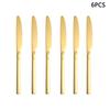 4/6/16/24pcs Gold Stainless Steel Cutlery Household Knife, Fork and Spoon Cutlery Set for Home Restaurant Hotel Party