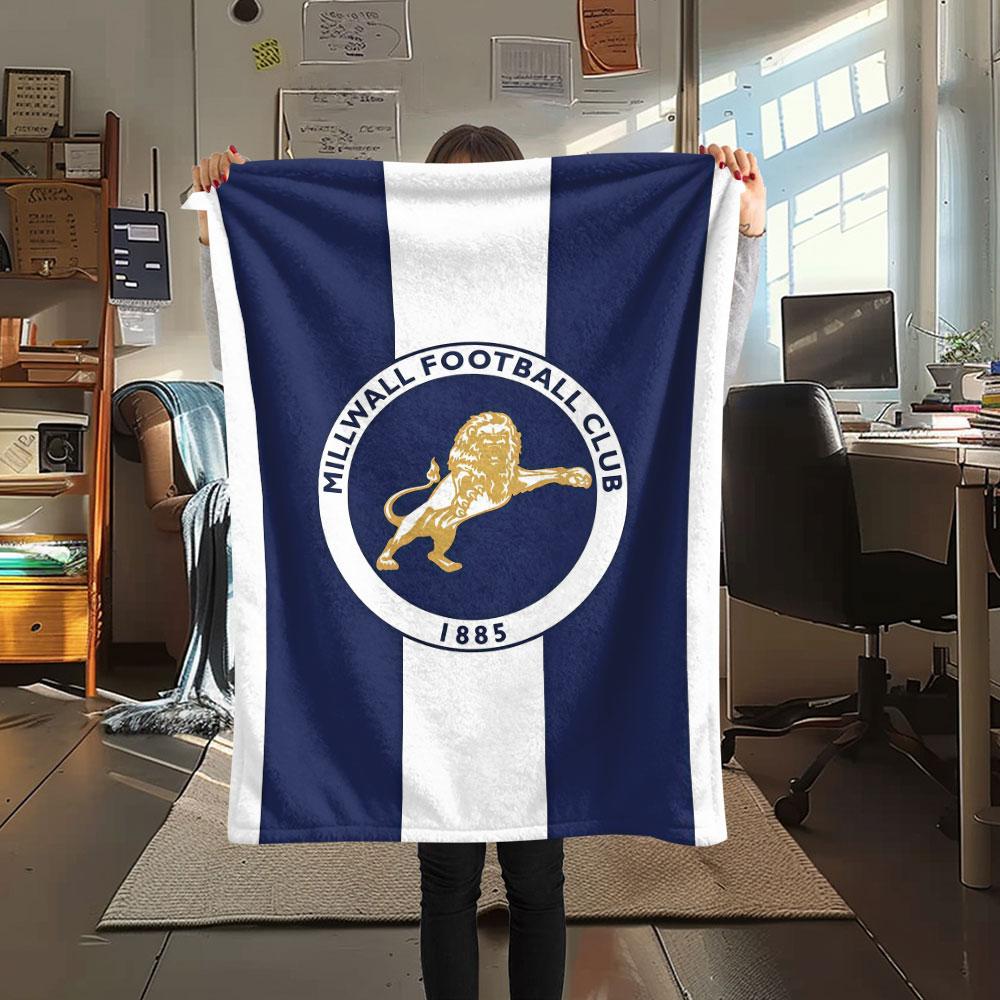 Millwall Printed Flannel Blanket, soft throw for bedroom sofa, washable, Christmas present, great gift.